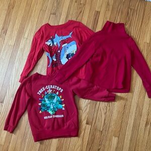 Red long-sleeved lot 5-6y Lands’ End, H&M, Carter’s